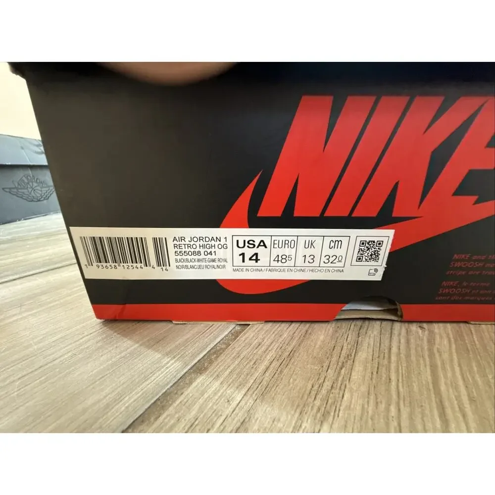 Size 14 - Jordan 1 Retro OG High Royal Toe (555088-041)